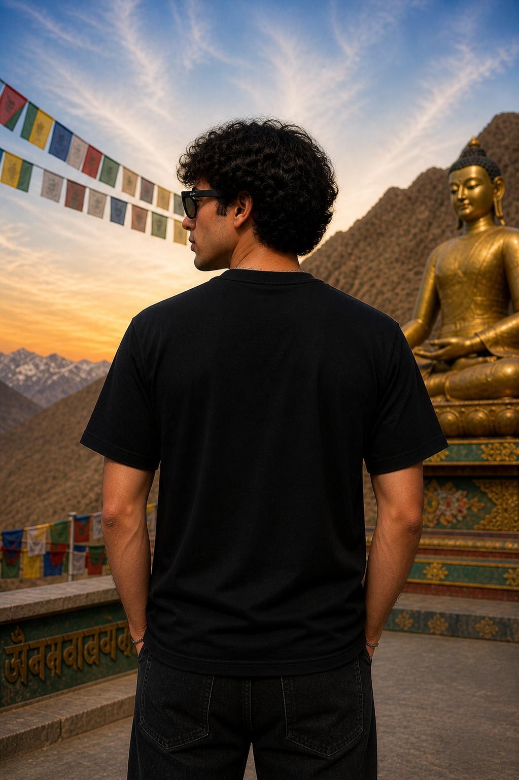 NØIR Ladakh Buddha Graphic Regular Tee - Black
