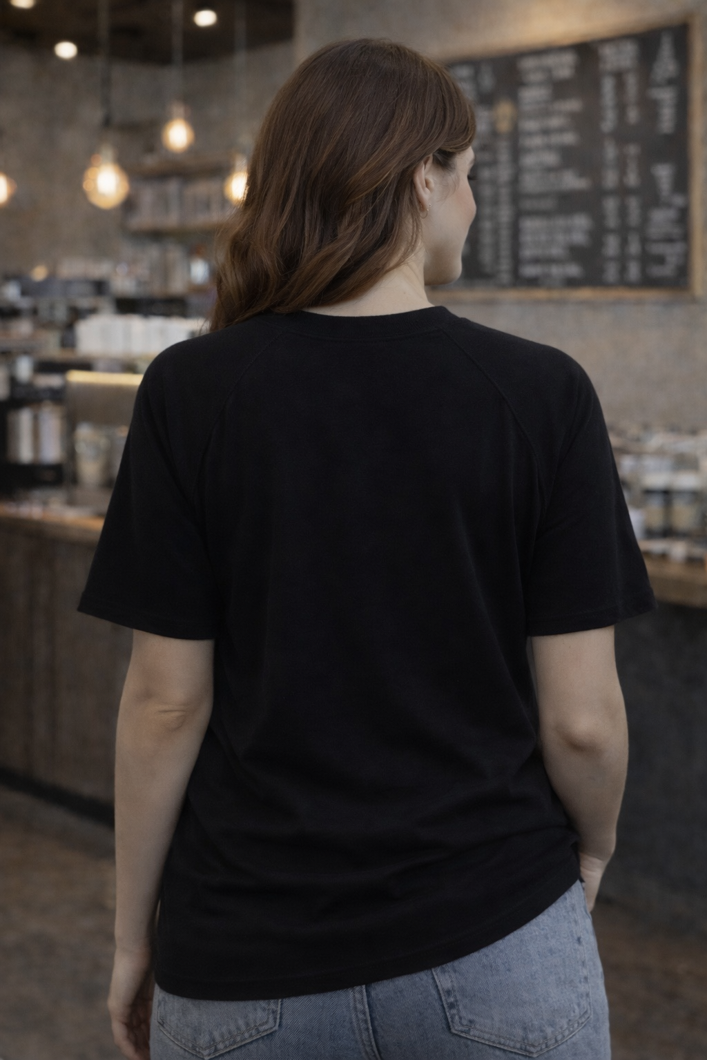 The "First Coffee" Noir Raglan Tee - NOIR