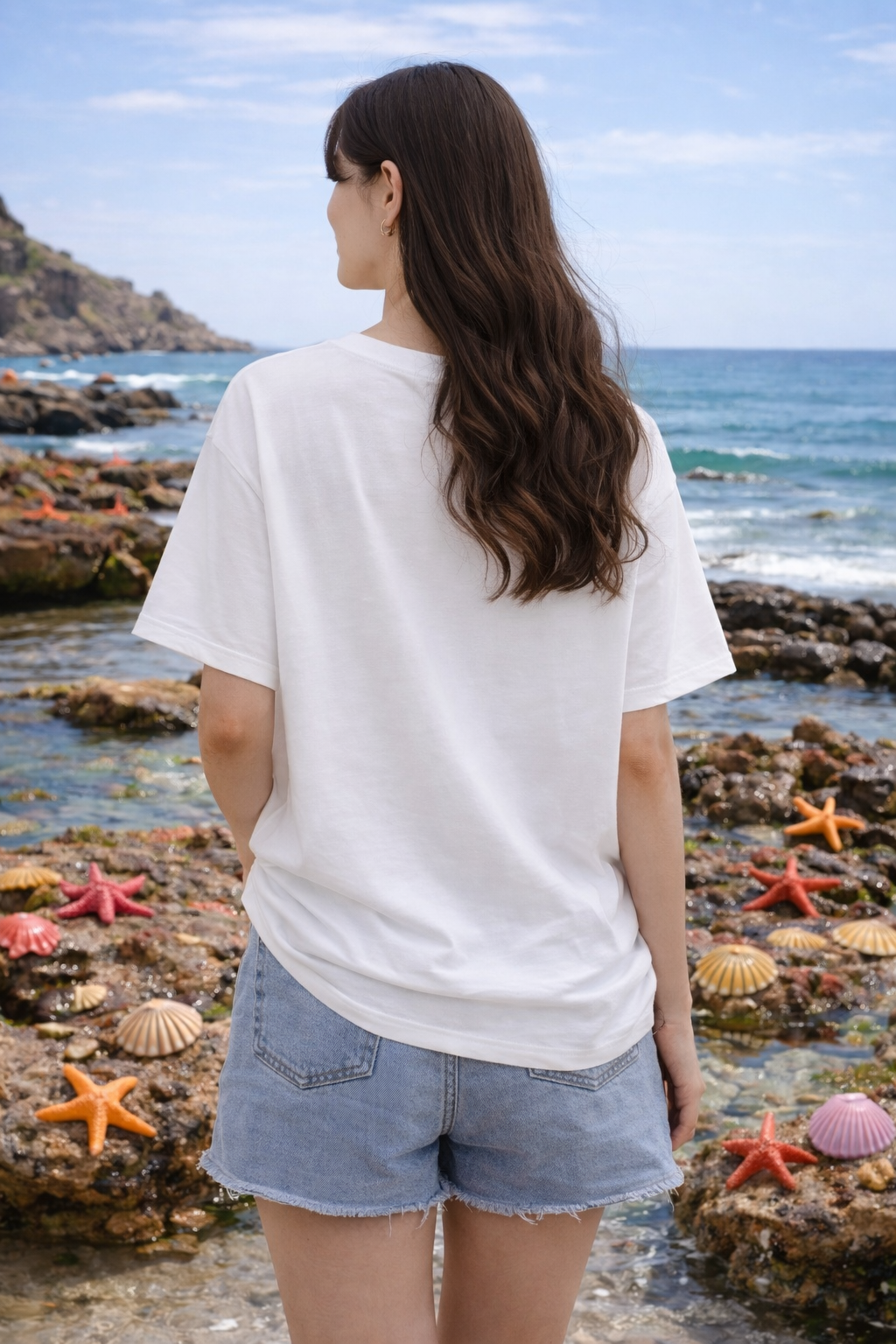 COLOURFUL BEACHY WOMEN T-SHIRT - NOIR