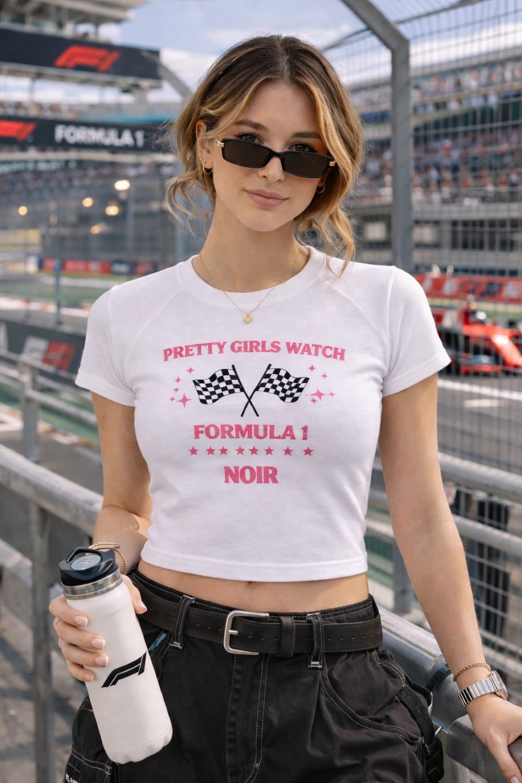PRETTY GIRLS F1 CROP T-SHIRT - NOIR