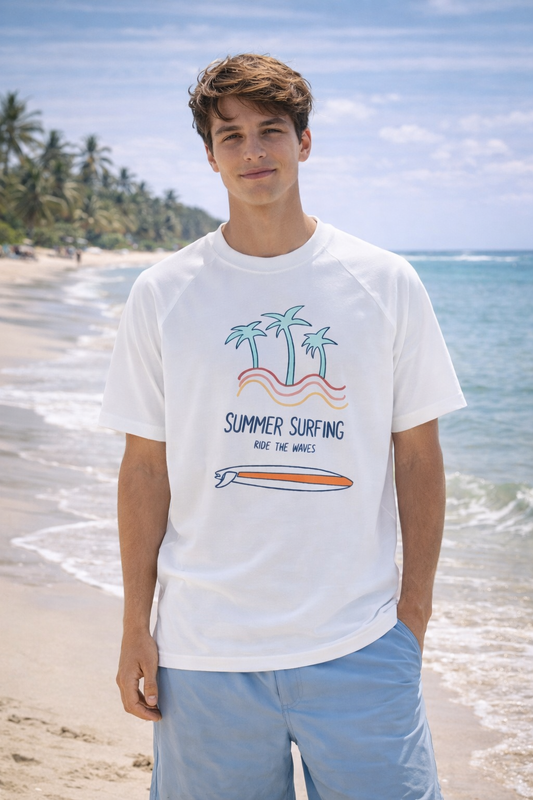 The "Summer Surfing" Nostalgia Raglan Tee
