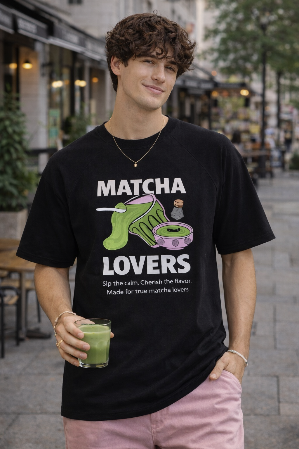 The "Matcha Ritual" NOIR Raglan Tee