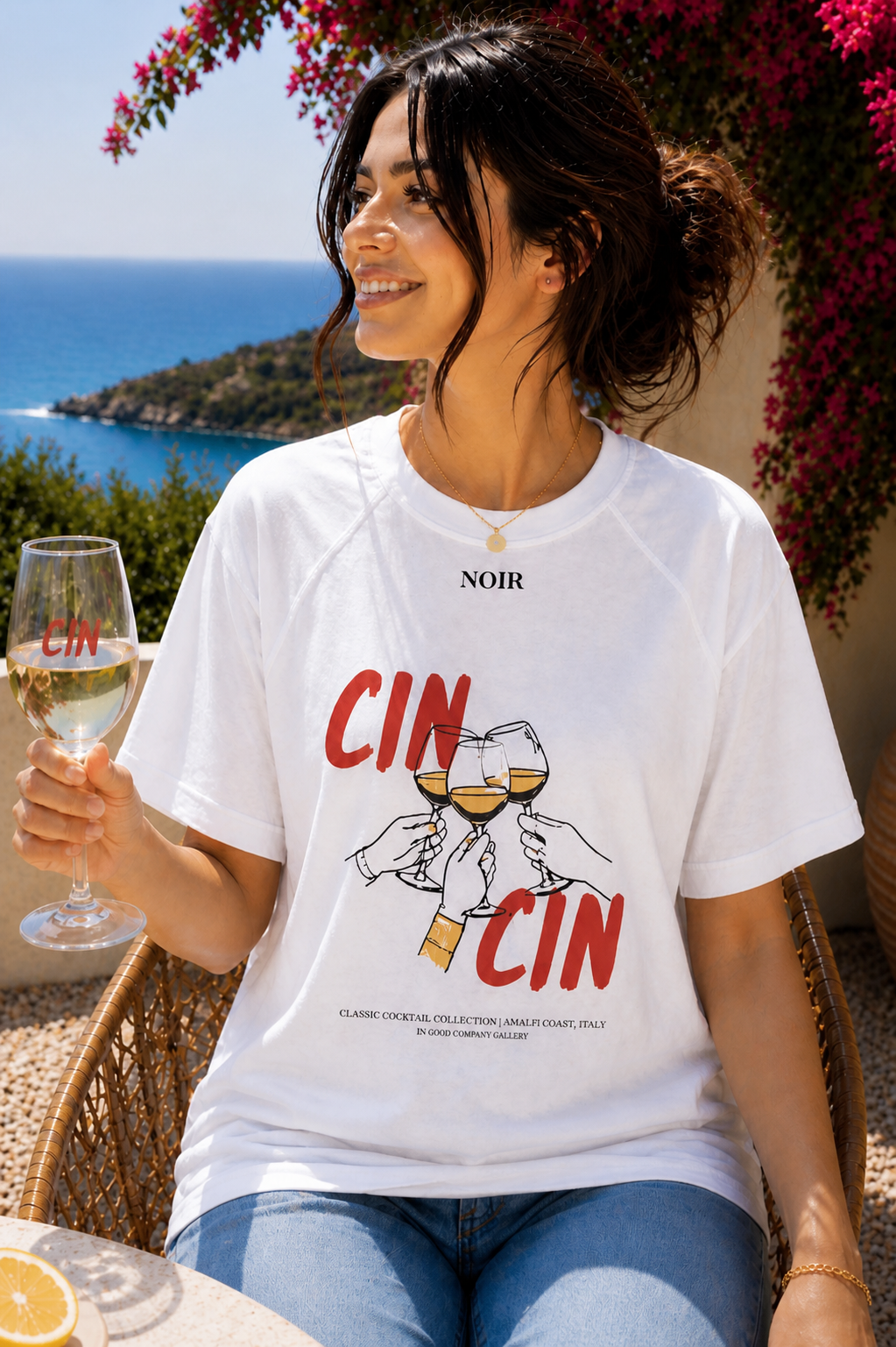 CIN CIN Graphic Raglan Tee - White