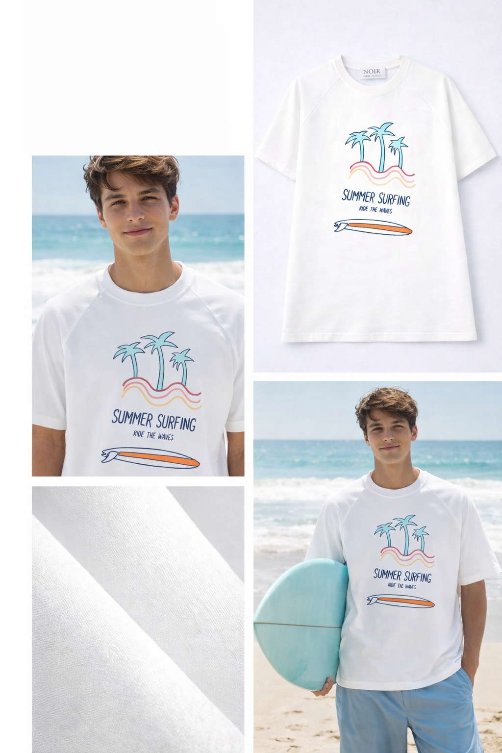 The "Summer Surfing" Nostalgia Raglan Tee