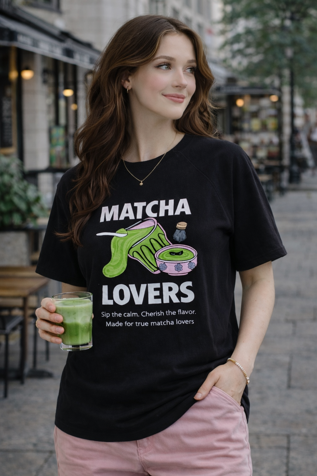 The "Matcha Ritual" NOIR Raglan Tee