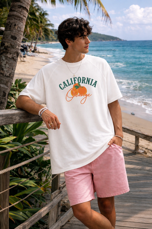 California Orange Raglan Tee