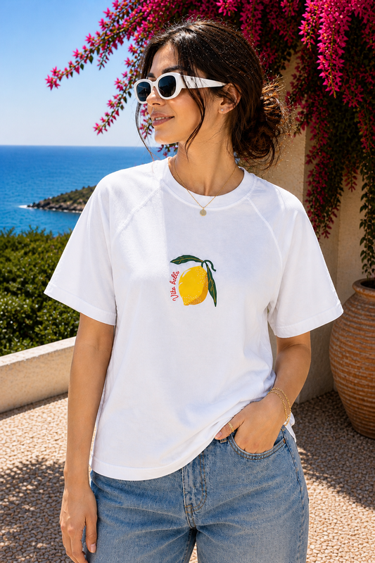Limoncello Graphic Raglan Tee - White