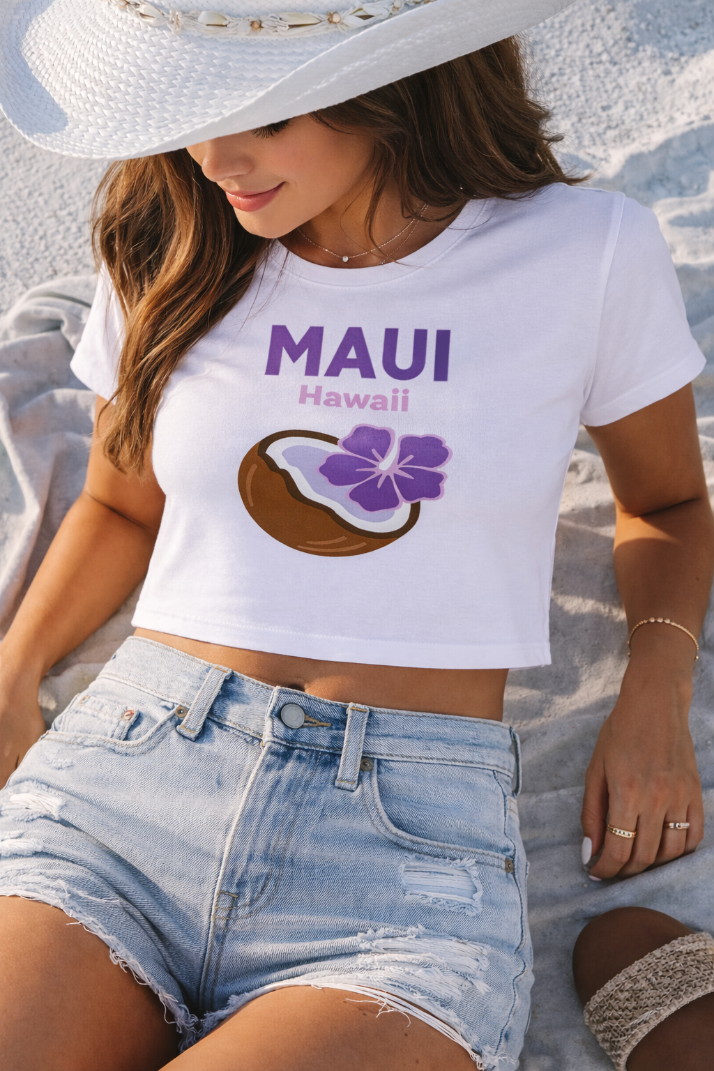HAWAII WOMEN CROP TEE - NOIR