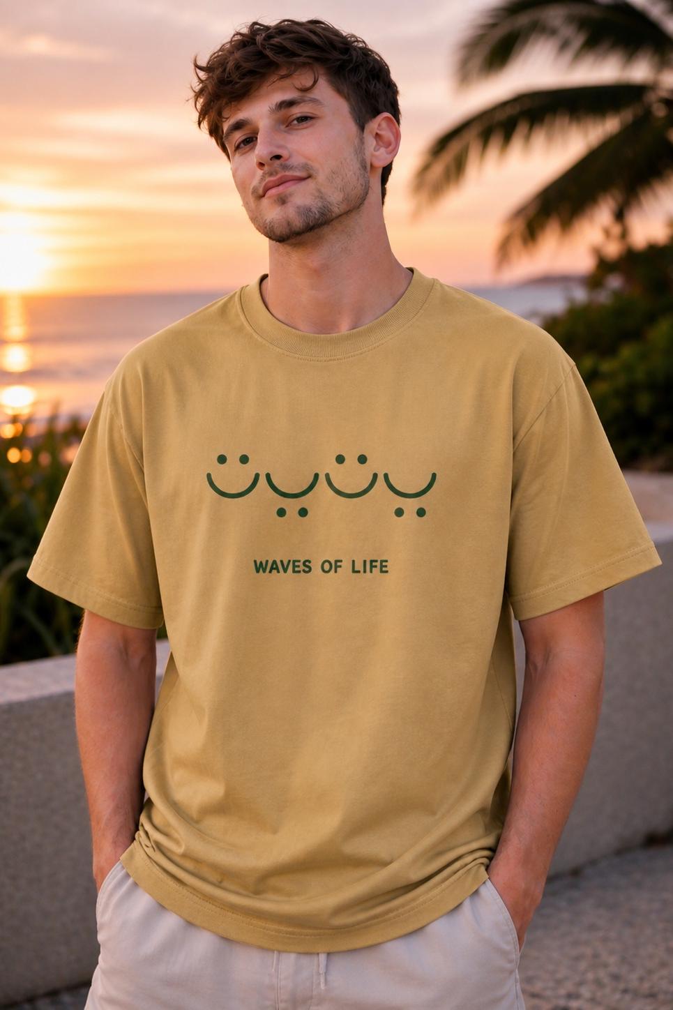 NOIR Waves of Life Arabic Calligraphy Graphic Tee